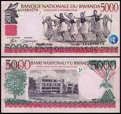 Руанда 5000 франков 1998 (UNC Pick 28)