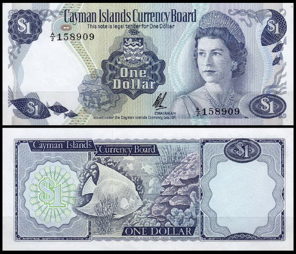 Каймановы острова 1 доллар 1972 (UNC Pick 1)