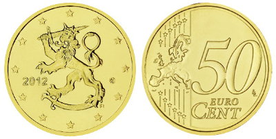 Финляндия, 50 центов 2012 (UNC, латунь)