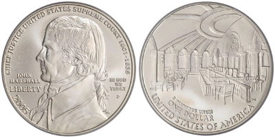 США, 1 доллар 2005 год, Джон Маршалл