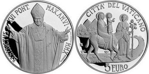 Ватикан, 5 евро 2010 год, Всемирный день мигрантов и беженцев