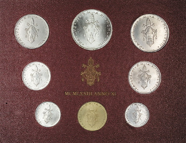 Ватикан, Набор монет 1973 года
