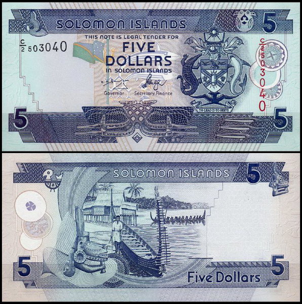 Соломоновы острова 5 долларов 2006 (UNC Pick 26)