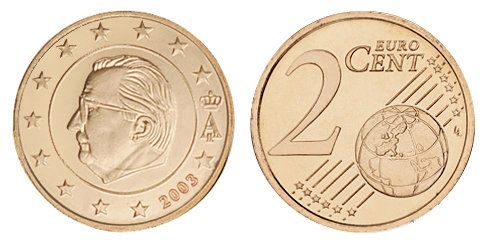 Бельгия, 2 цента 2003 (UNC, медь)