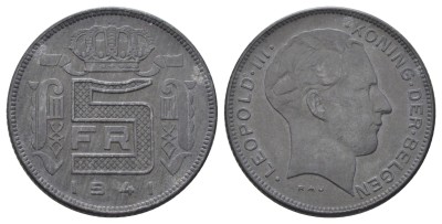 Бельгия, 5 франков 1941 год