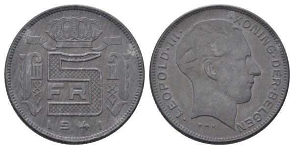Бельгия, 5 франков 1941 год