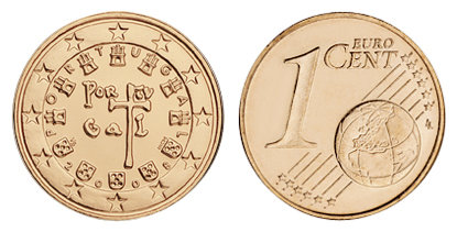 Португалия, 1 цент 2009 (UNC, медь)