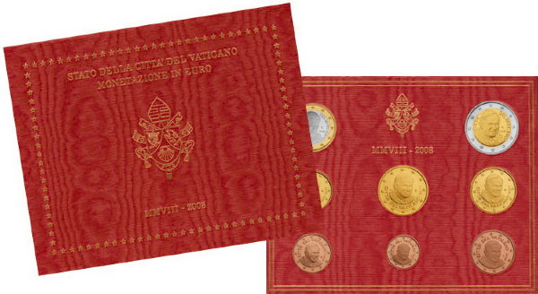 Ватикан, Набор монет 2008 года (буклет)