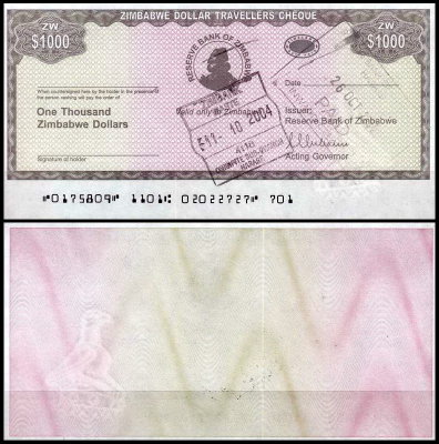 Зимбабве 1000 долларов 2003 (UNC Pick 15)