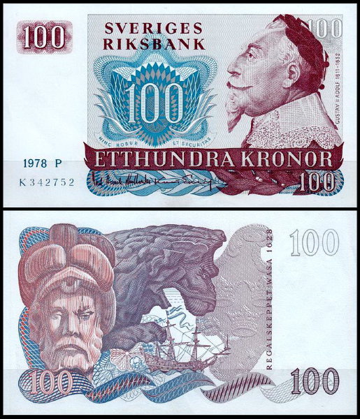 Швеция 100 крон 1978 (UNC Pick 54c)