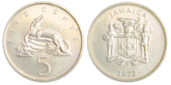 Ямайка, 5 центов 1972 год,