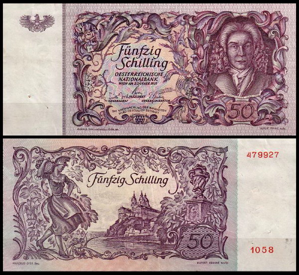 Австрия 50 шиллингов 1951 (XF Pick 130)