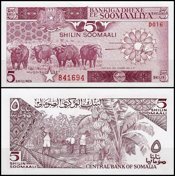 Сомали 5 шиллингов 1987 (UNC Pick 31c)