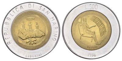 Сан Марино, 500 лир 1986 год