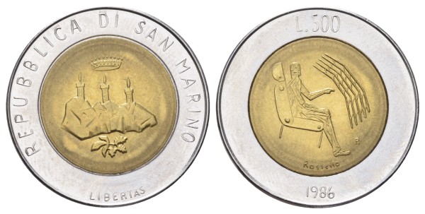 Сан Марино, 500 лир 1986 год