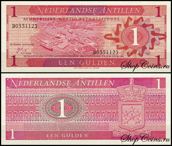 Антильские острова 1 гульден 1970 (UNC Pick 20)