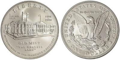 США, 1 доллар 2006 год, 100 лет монетному двору в Сан-Франциско