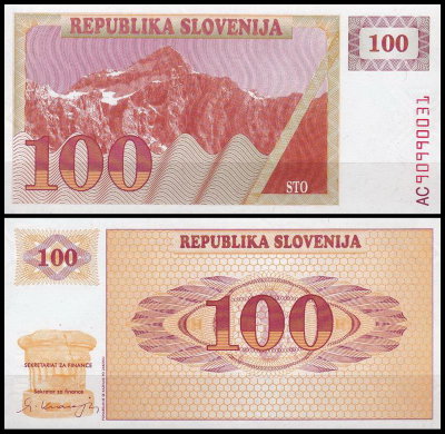 Словения 100 толаров 1990 (UNC Pick 6)