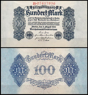 Германия 100 марок 1922 UNC P.75