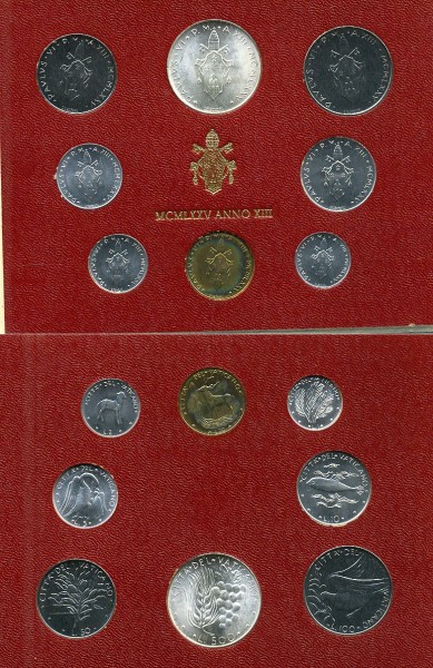 Ватикан, Набор монет 1975 года