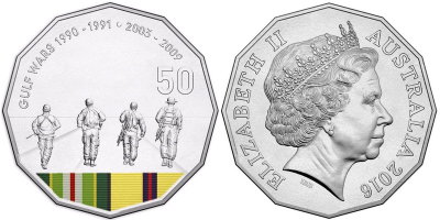 Австралия, 50 центов 2016 год, Война в заливе