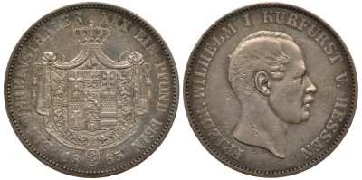Гессен-Кассель 1 талер 1865 Фридрих Вильгельм I (1847-1866)