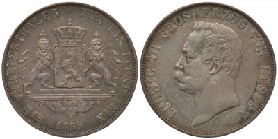 Гессен-Дармштадт 1 талер 1859 Людвиг III (1848-1877)