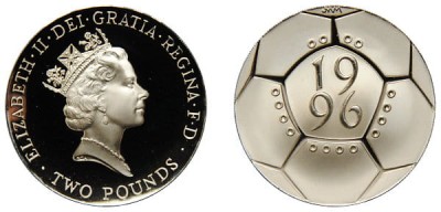 Англия, 2 фунта 1996 футбол