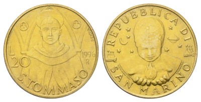 Сан Марино, 20 лир 1996 год