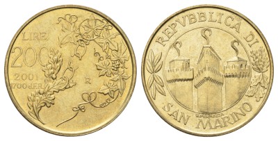 Сан Марино, 200 лир 2001 год