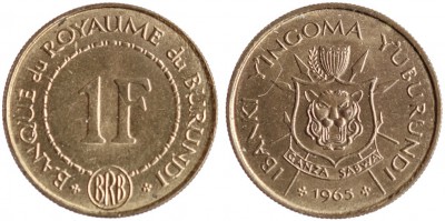Бурунди, 1 франк 1965 год