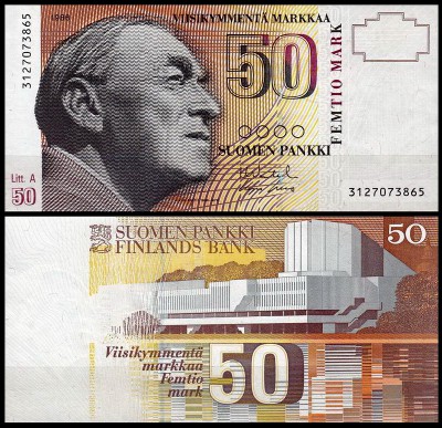 Финляндия 50 марок 1991 (UNC Pick 118)