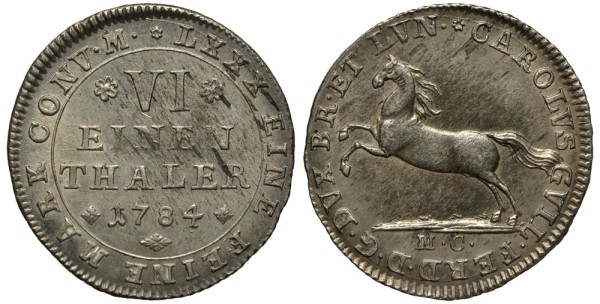 Брауншвейг-Вольфенбюттель 1/6 талера 1784