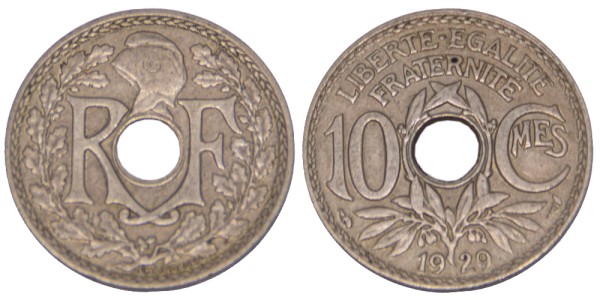 Франция, 10 сантимов 1922 год