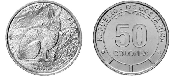 Коста-Рика 50 колонов 2023 год - кролик