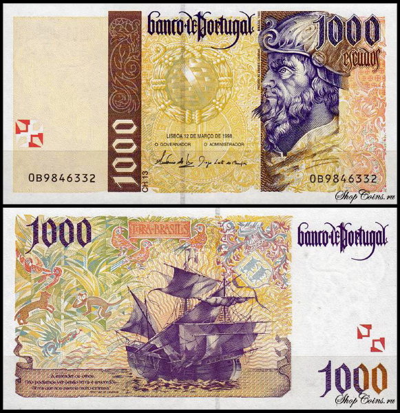 Португалия 1000 эскудо 1998 (UNC Pick 188c)
