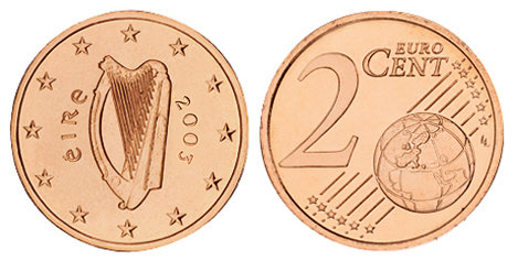 Ирландия, 2 цента 2003 (UNC, медь)