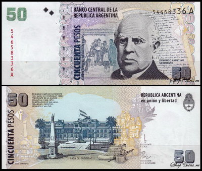 Аргентина 50 песо 1999-2003 (UNC Pick 350)