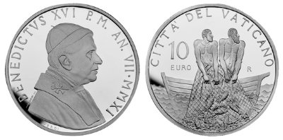 Ватикан, 10 евро 2011 год, Получение сана священника Бенедиктом XVI, ПРУФ