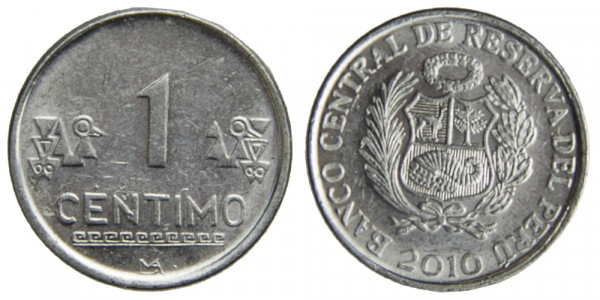 Перу, 1 сентимо 2010 год