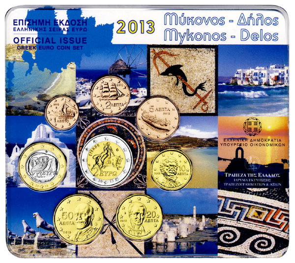 Греция, Набор монет 2013 года (блистер)