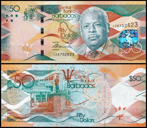 Барбадос 50 долларов 2013 (UNC Pick 77)