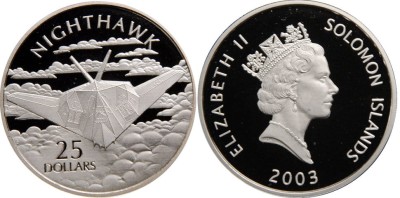Соломоновы острова, 25 доллар 2003 год - Самолеты мира NIGHTHAWK