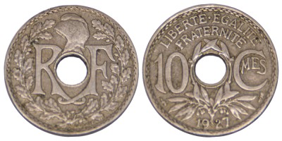 Франция, 10 сантимов 1927 год