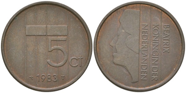 Нидерланды 5 центов 1983 год