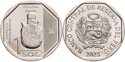 Перу, 1 соль 2025 год - доколумбова керамика, культура керамики