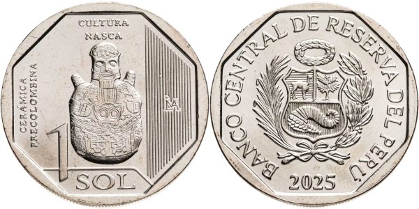 Перу, 1 соль 2025 год - доколумбова керамика, культура керамики