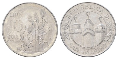 Сан Марино, 10 лир 2001 год