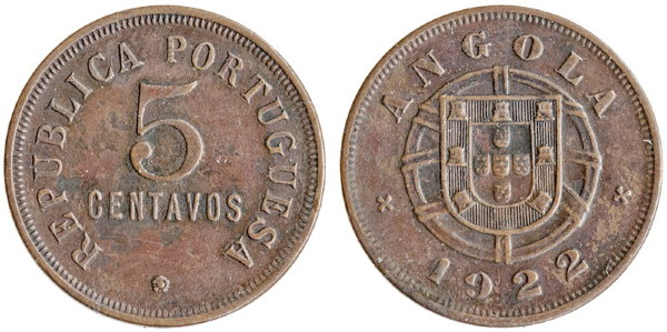 Ангола, 5 сентаво 1922 год