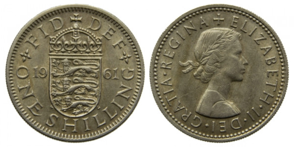 Англия, 1 шиллинг 1961 год